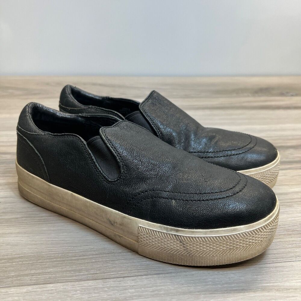 ASH Women's‎ Size 40 US 9 Jungle Black Platform Slip-On Sneakers Shoes Leather